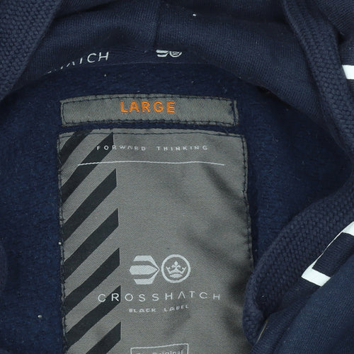 Crosshatch Men’s Blue Full Zip Hoodie Large Hooded Sweat Top