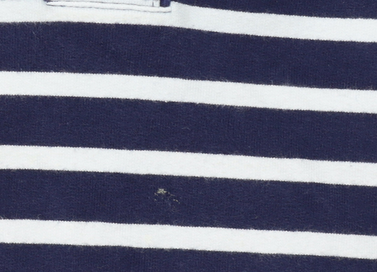 Joules Women Navy Striped Henley Sweatshirt UK 8 Cotton Elastane