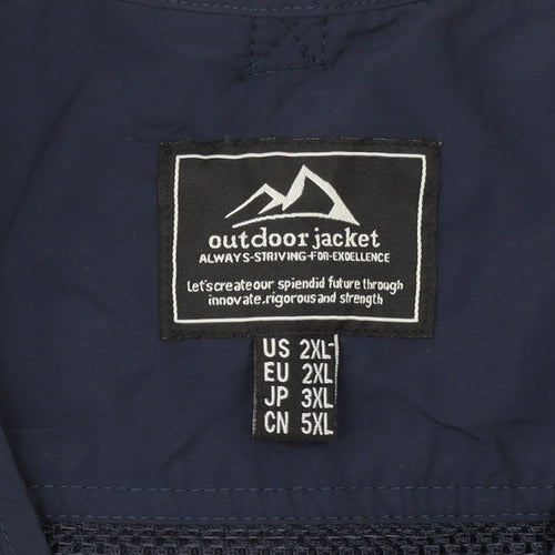 Outdoor Jacket Men's Blue 2XL Multi Pocket Lightweight Hiking Waistcoat