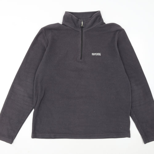 Regatta Mens Grey Fleece 1/4 Zip Pullover Sweatshirt L