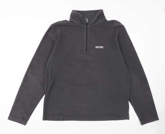Regatta Mens Grey Fleece 1/4 Zip Pullover Sweatshirt L