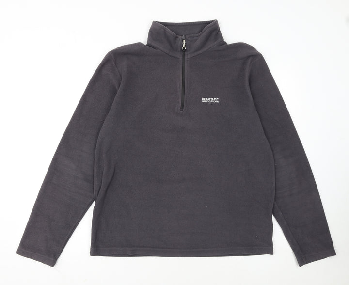 Regatta Mens Grey Fleece 1/4 Zip Pullover Sweatshirt L