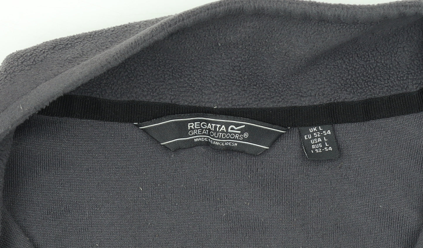 Regatta Mens Grey Fleece 1/4 Zip Pullover Sweatshirt L
