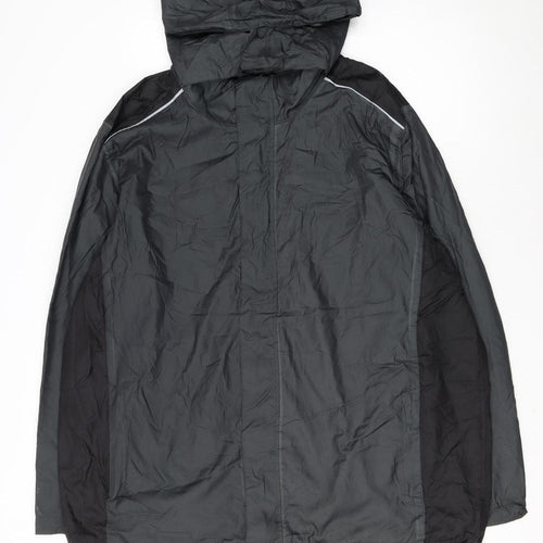 Crivit Men's Black XL Waterproof Hooded Outdoor Rain Jacket