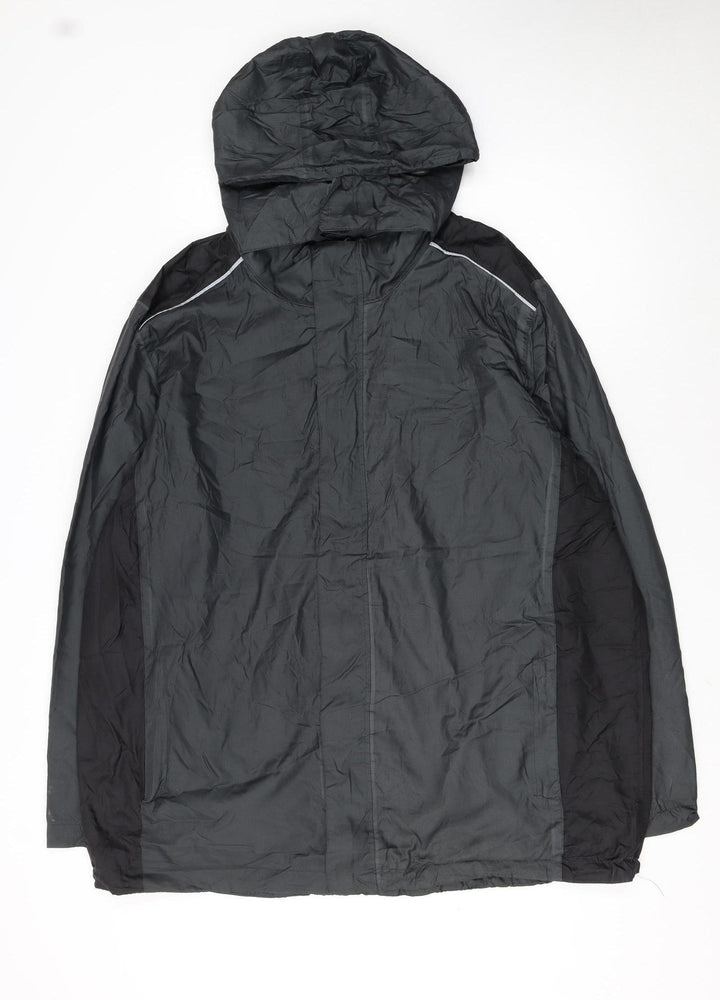 Crivit Men's Black XL Waterproof Hooded Outdoor Rain Jacket