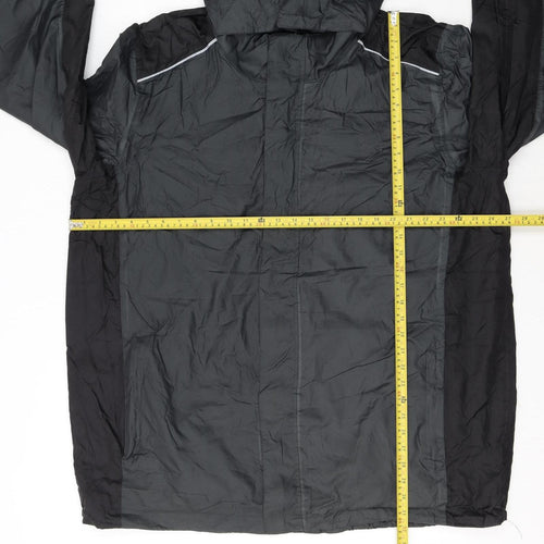Crivit Men's Black XL Waterproof Hooded Outdoor Rain Jacket
