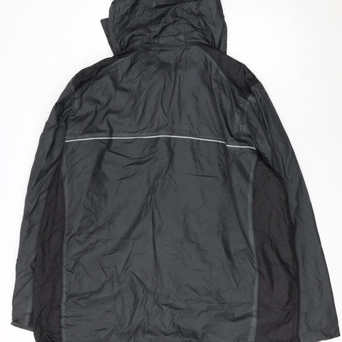 Crivit Men's Black XL Waterproof Hooded Outdoor Rain Jacket