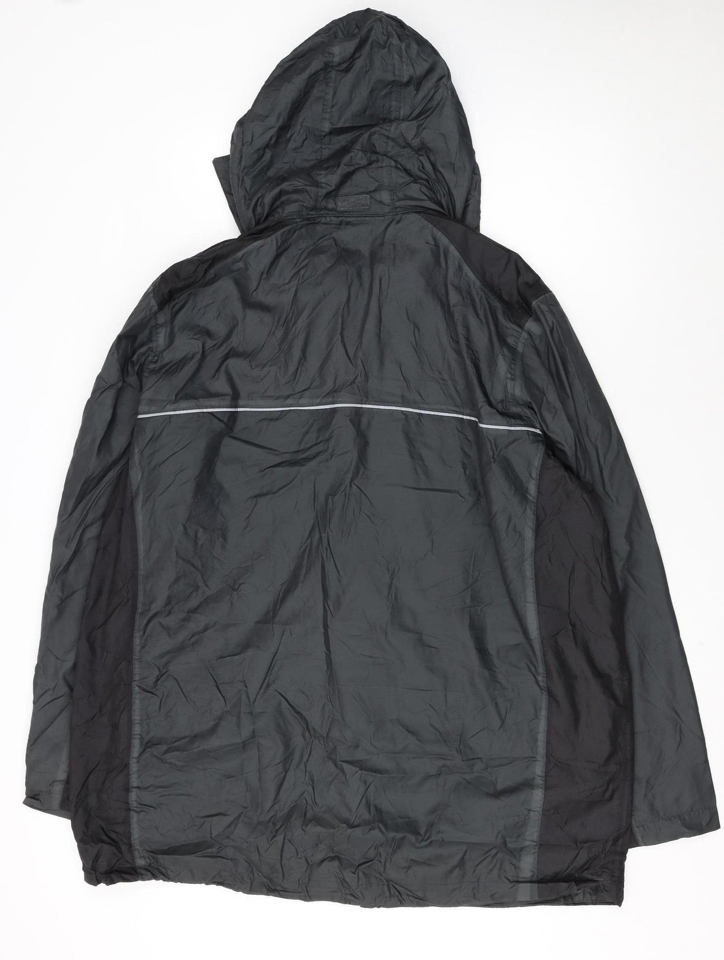 Crivit Men's Black XL Waterproof Hooded Outdoor Rain Jacket