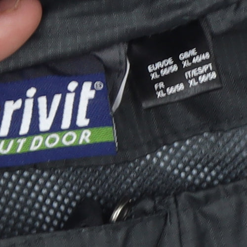Crivit Men's Black XL Waterproof Hooded Outdoor Rain Jacket