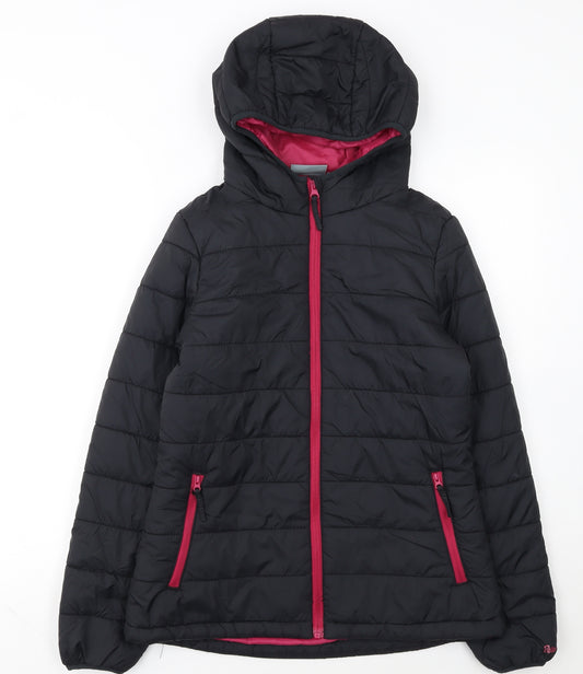 Peter Storm Womens Black Size 8 Hooded Lightweight Puffer Jacket