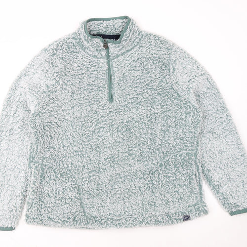 Weird Fish Womens Green 1/4 Zip Fleece Sweatshirt Size 18