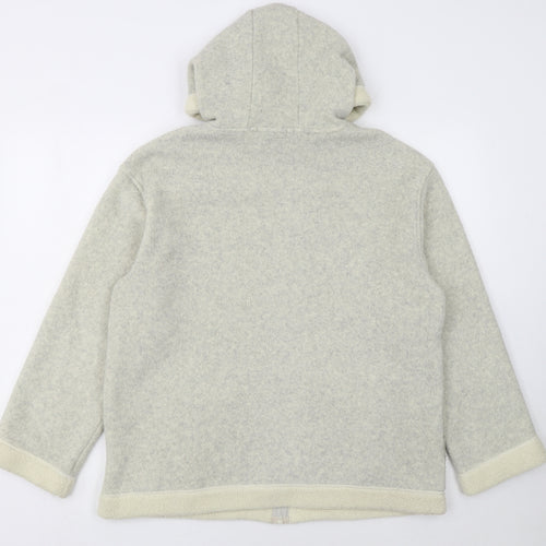 Marks and Spencer Women Beige Full Zip Hooded Fleece Jacket UK 14