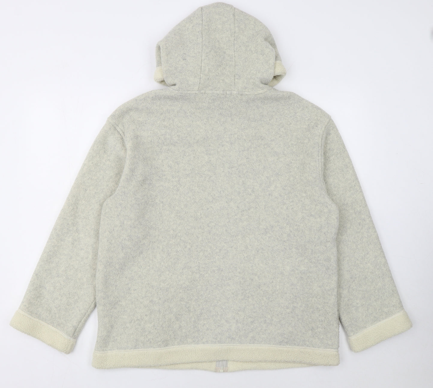 Marks and Spencer Women Beige Full Zip Hooded Fleece Jacket UK 14