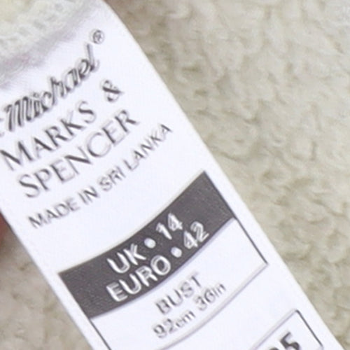Marks and Spencer Women Beige Full Zip Hooded Fleece Jacket UK 14