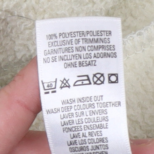 Marks and Spencer Women Beige Full Zip Hooded Fleece Jacket UK 14