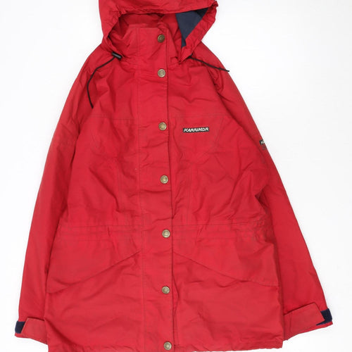 Karrimor Womens Red Waterproof Hooded Parka Jacket Size 14