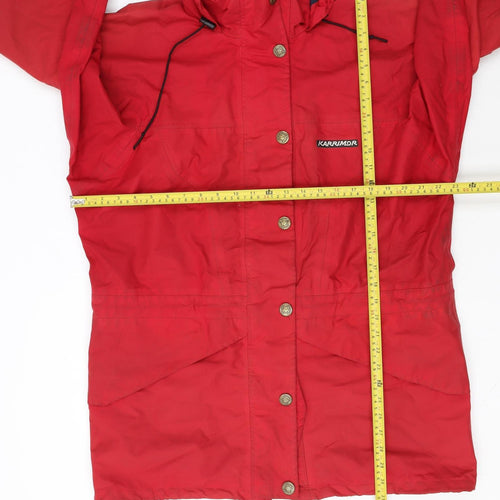 Karrimor Womens Red Waterproof Hooded Parka Jacket Size 14