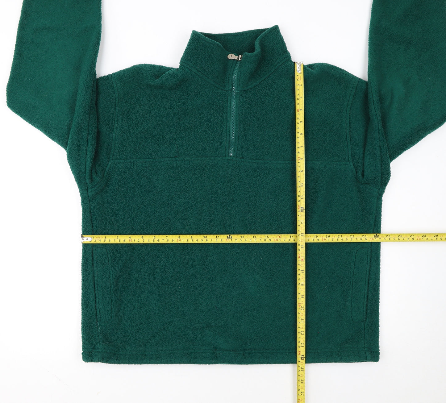 Lands' End Men's Green Fleece 1/2 Zip Pullover Sweatshirt L Regular