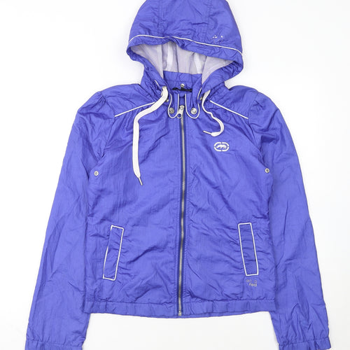 Ecko Red Women's Blue Hooded Windbreaker Jacket Size S