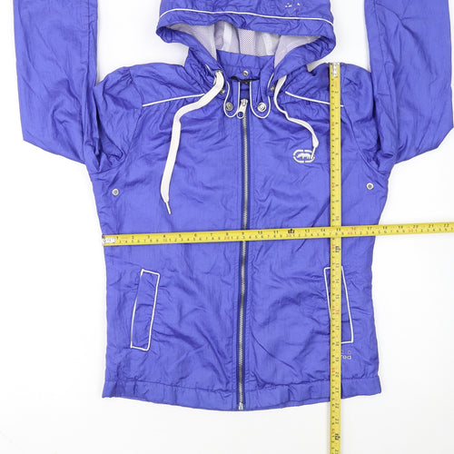Ecko Red Women's Blue Hooded Windbreaker Jacket Size S