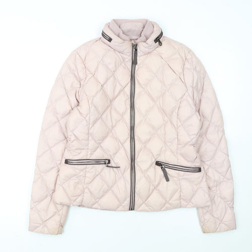 Marks and Spencer Women Pink Quilted Puffer Jacket Size 12