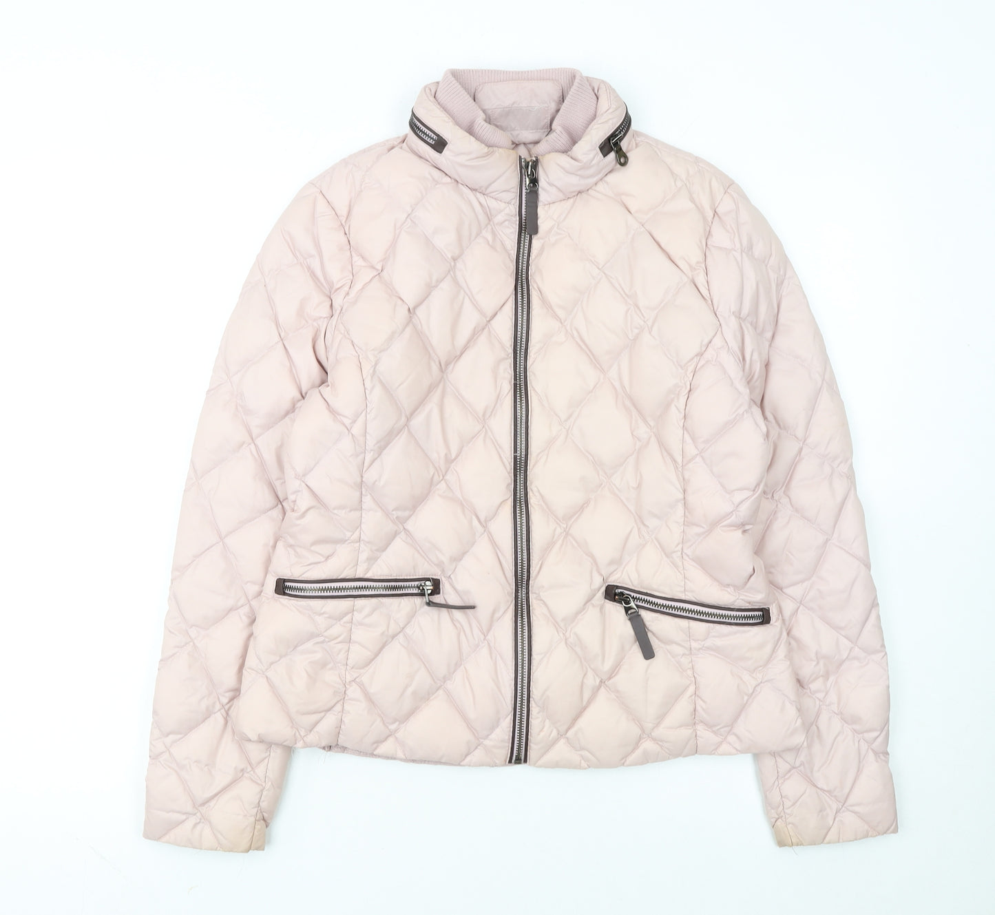 Marks and Spencer Women Pink Quilted Puffer Jacket Size 12