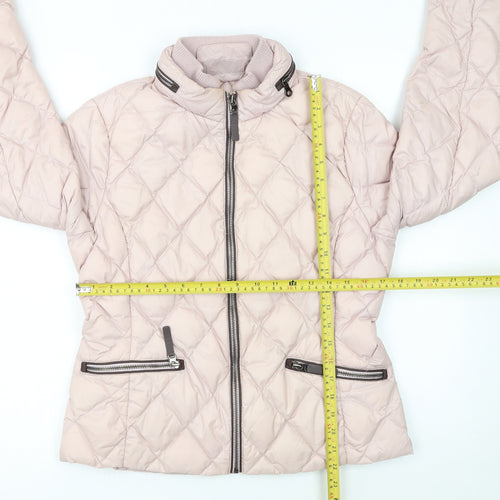 Marks and Spencer Women Pink Quilted Puffer Jacket Size 12