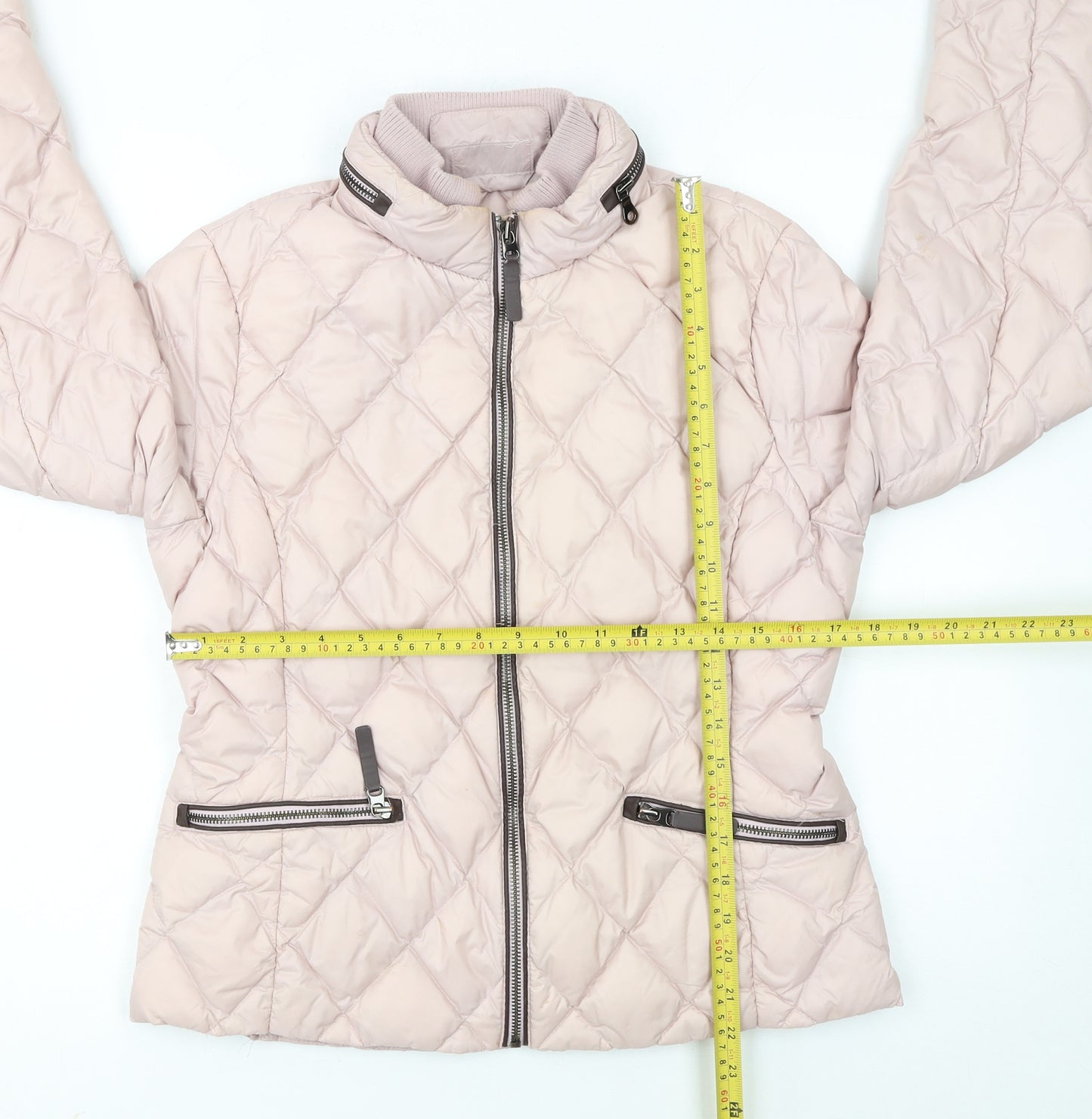 Marks and Spencer Women Pink Quilted Puffer Jacket Size 12