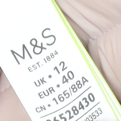 Marks and Spencer Women Pink Quilted Puffer Jacket Size 12