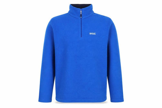 Front view of Regatta Men's Blue Fleece Half Zip Pullover Sweatshirt M
