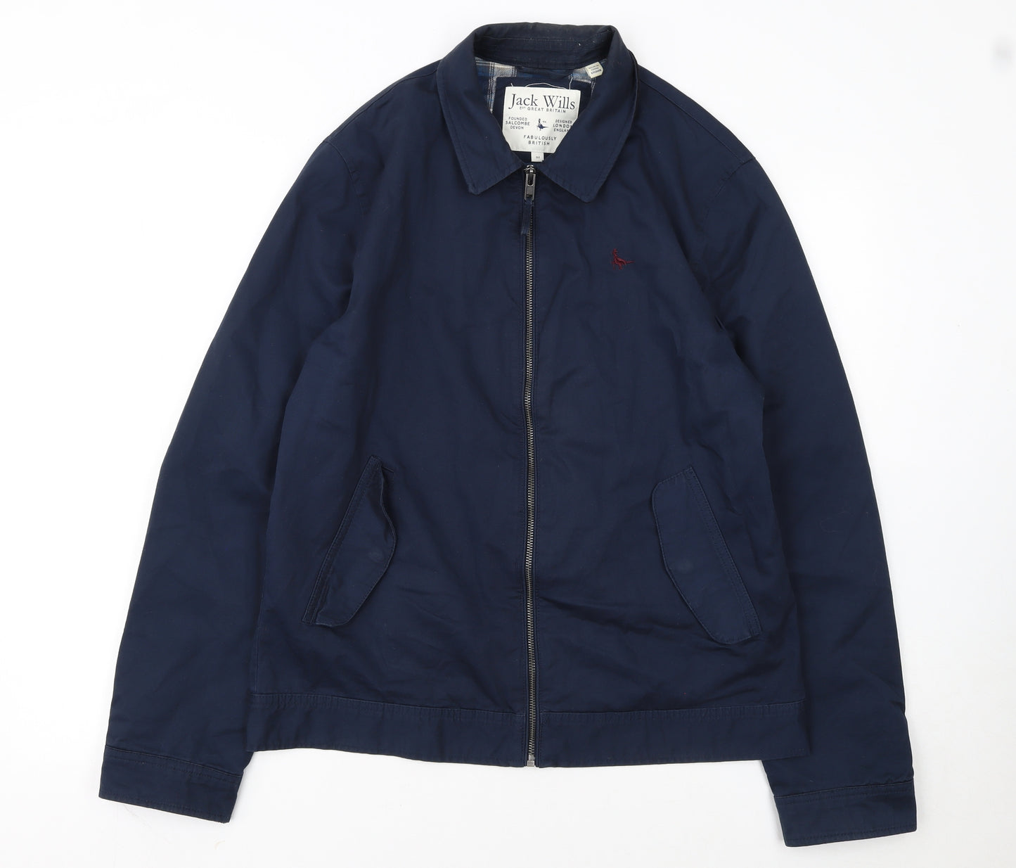 Jack Wills Men's Blue Cotton Bomber Jacket M Classic Zip Casual