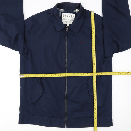 Jack Wills Men's Blue Cotton Bomber Jacket M Classic Zip Casual