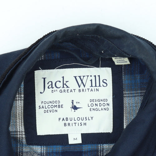 Jack Wills Men's Blue Cotton Bomber Jacket M Classic Zip Casual