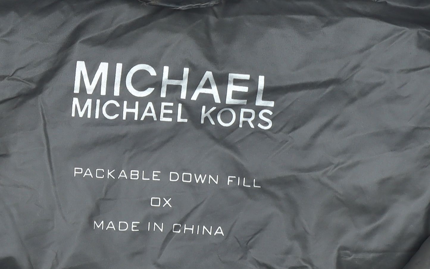 Michael Kors Womens Grey XL Hooded Puffer Jacket Lightweight Down Coat