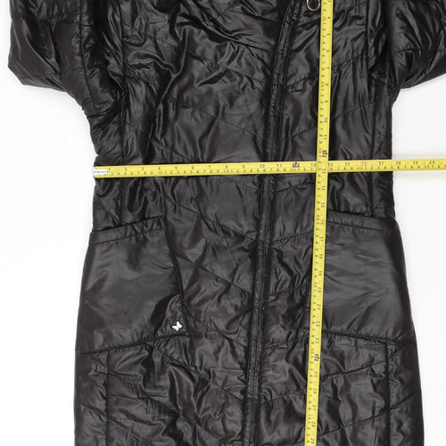 Holdluck Women Black Long Hooded Puffer Coat Size 18 Polyester