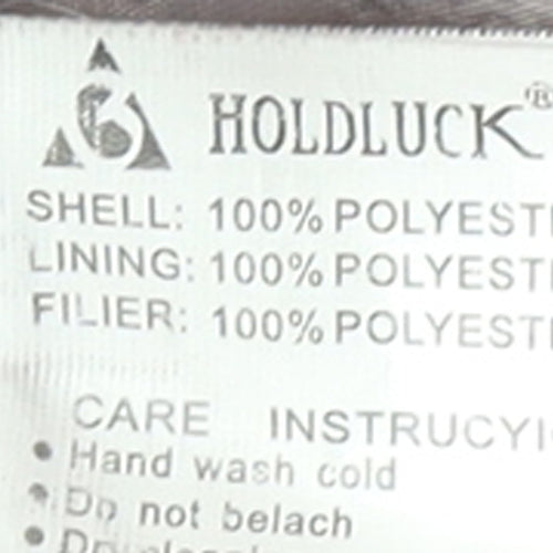 Holdluck Women Black Long Hooded Puffer Coat Size 18 Polyester
