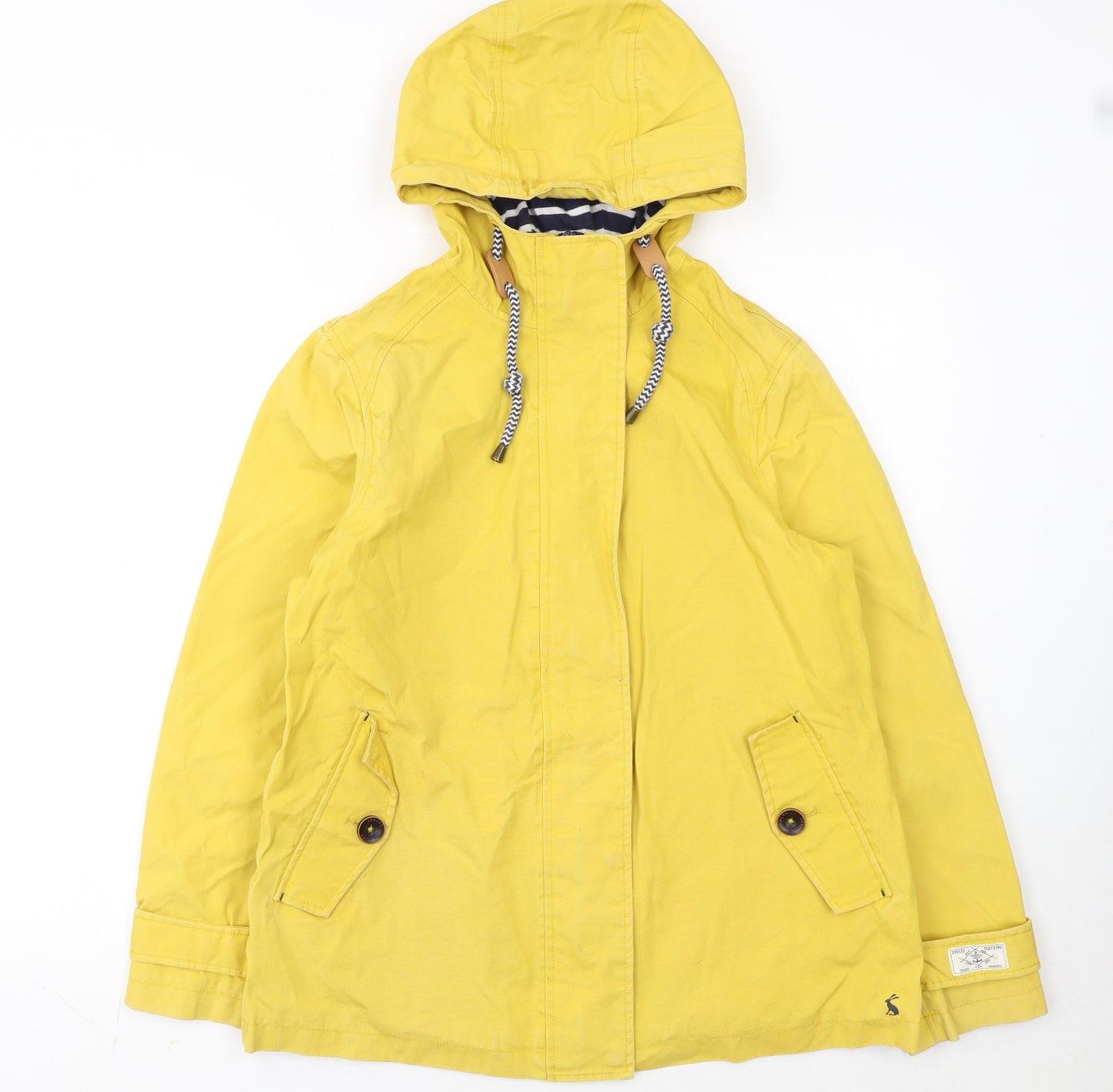 Joules Women's Yellow Waterproof Hooded Rain Jacket Size 12