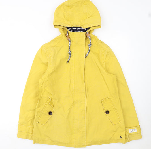 Joules Women's Yellow Waterproof Hooded Rain Jacket Size 12
