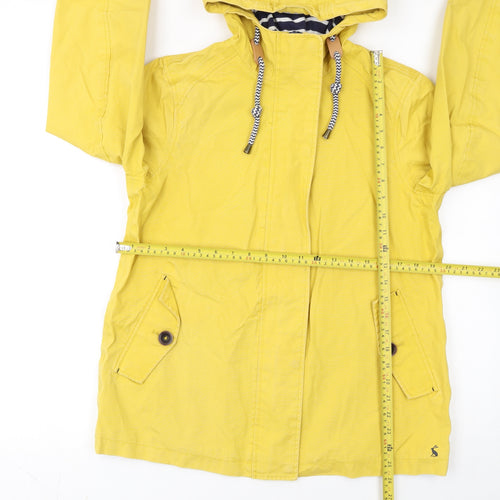 Joules Women's Yellow Waterproof Hooded Rain Jacket Size 12