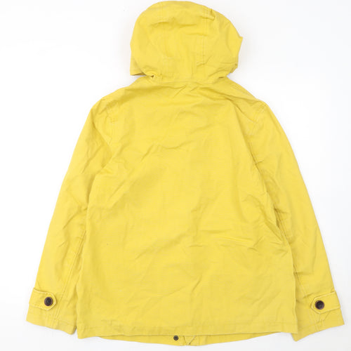 Joules Women's Yellow Waterproof Hooded Rain Jacket Size 12