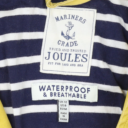 Joules Women's Yellow Waterproof Hooded Rain Jacket Size 12
