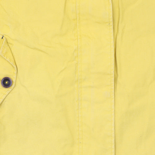 Joules Women's Yellow Waterproof Hooded Rain Jacket Size 12