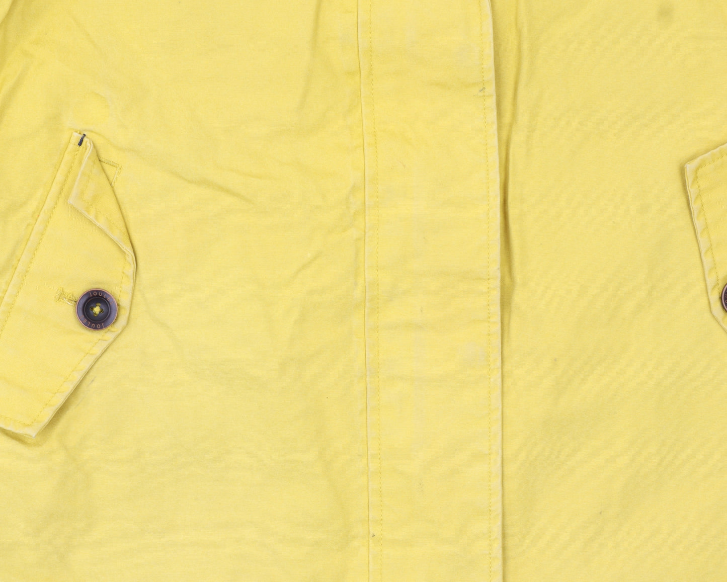 Joules Women's Yellow Waterproof Hooded Rain Jacket Size 12