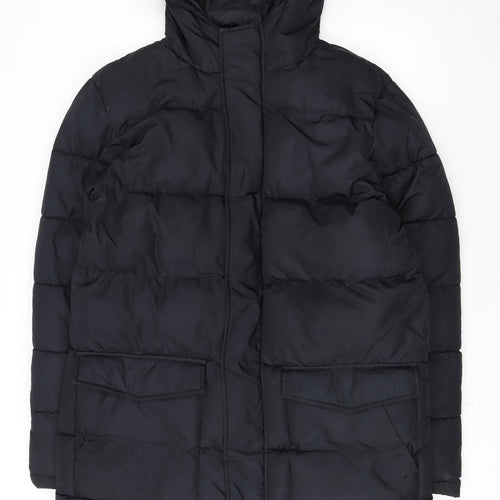French Connection Men's Black XL Puffer Hooded Winter Jacket