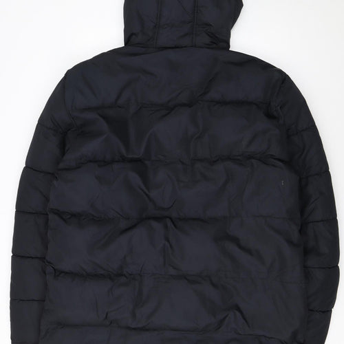French Connection Men's Black XL Puffer Hooded Winter Jacket