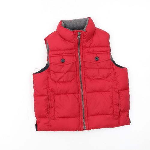 babyGap Boys Red Padded Bodywarmer 4 Years Polyester Waistcoat