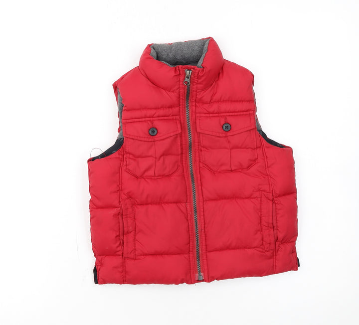 babyGap Boys Red Padded Bodywarmer 4 Years Polyester Waistcoat
