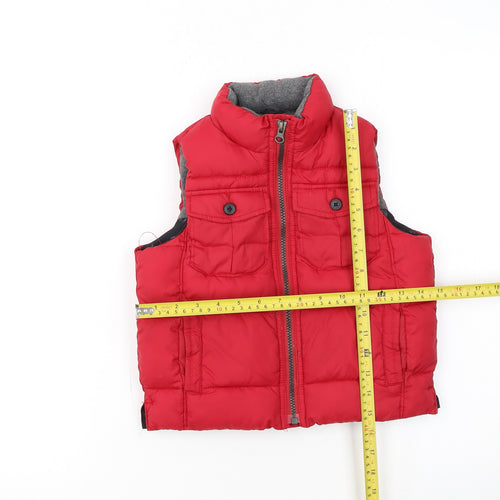 babyGap Boys Red Padded Bodywarmer 4 Years Polyester Waistcoat