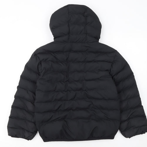 Nike Girls Black Hooded Puffer Jacket 8-9 Years Winter Coat