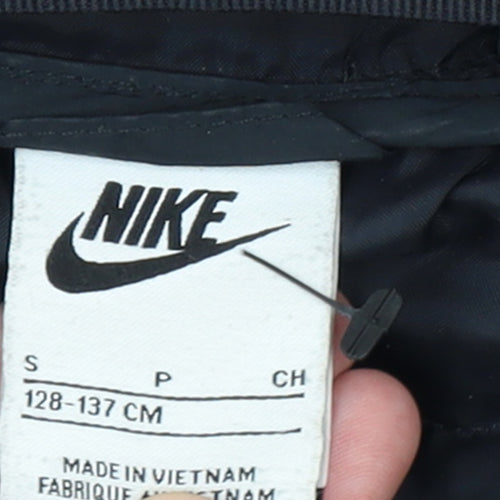 Nike Girls Black Hooded Puffer Jacket 8-9 Years Winter Coat